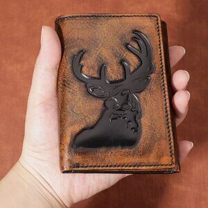 Men's Full-Grain Leather Wallet with RFID Blocking ID Credit Card Slots Billfold